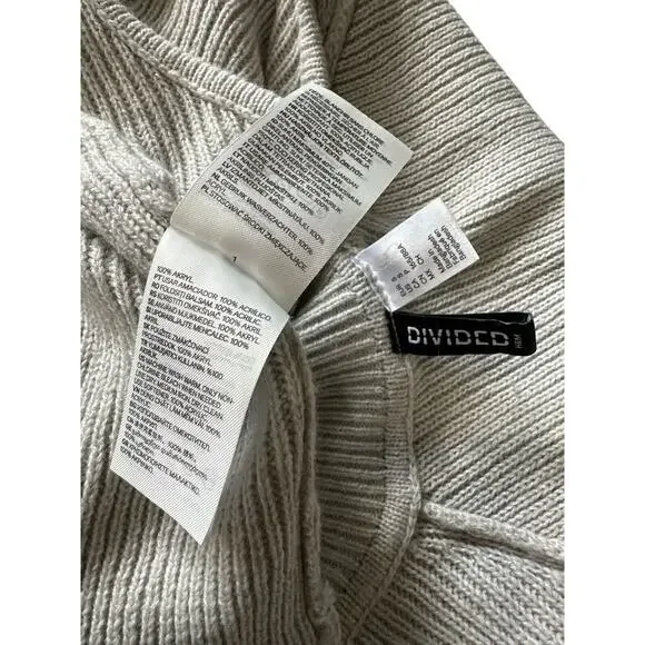 Divided H&M Pullover Sweater Long Sleeve Cold Shoulder Gray Sweater Size S - Picture 3 of 3